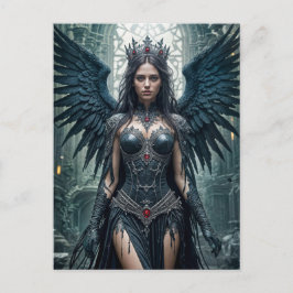 Gothic Black Angel in Ancient Hall Briefkaart