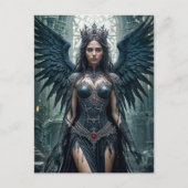 Gothic Black Angel in Ancient Hall Briefkaart (Voorkant)