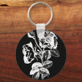 Gothic Black Antiek Roos Sleutelhanger (Voorkant)