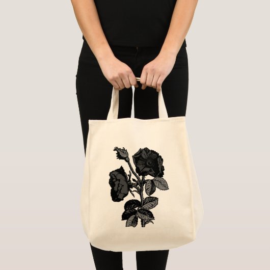 Gothic Black Antiek Roos Tote Bag (Voorkant (product))