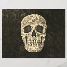 Gothic Black Beige Human Skull Texture