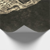 Gothic Black Beige Human Skull Texture Cadeaupapier (Hoek)