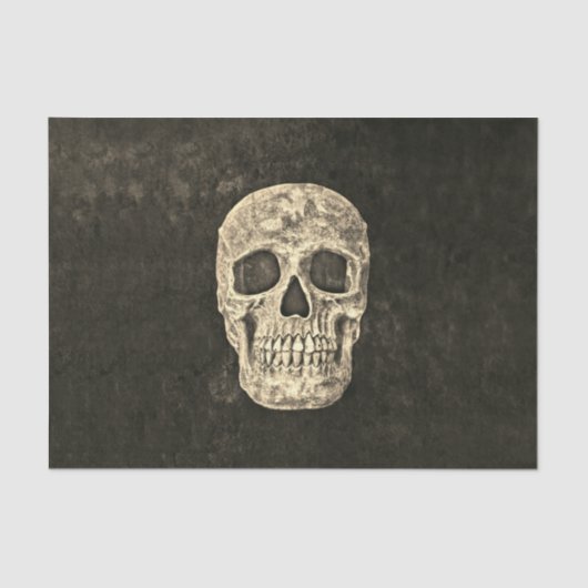 Gothic Black Beige Human Skull Texture Tissuepapier (Voorkant)