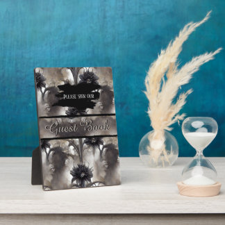 Gothic Black Bloemen Trouwtafel Top Fotoplaat