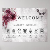 Gothic Black & Bourgondië Halloween Evenementen Poster (Voorkant)