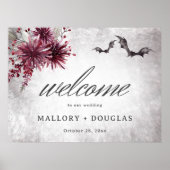 Gothic Black & Bourgondië Halloween Evenementen Poster (Voorkant)