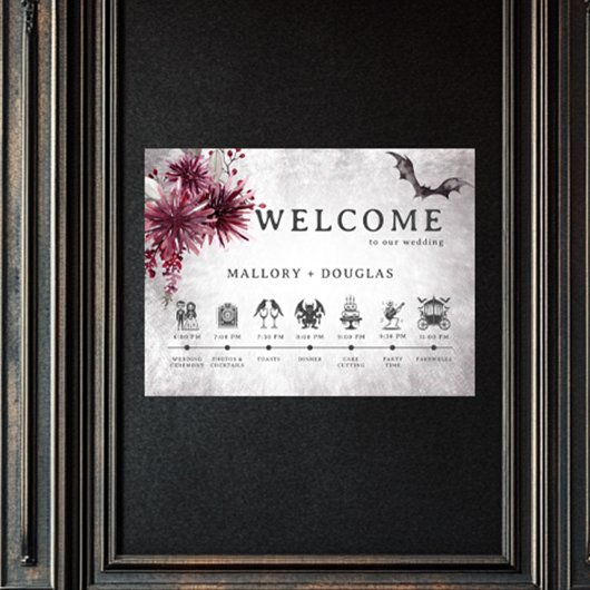 Gothic Black & Bourgondië Halloween Evenementen Poster