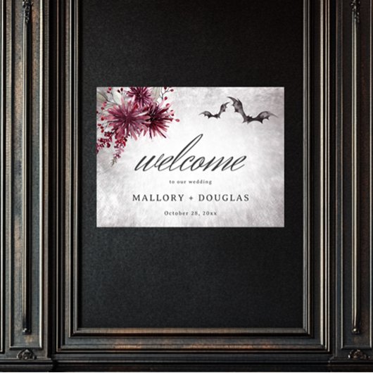 Gothic Black & Bourgondië Halloween Evenementen Poster