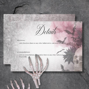 Gothic Black & Bourgondische schedel & spin Detail Informatiekaartje