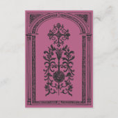 Gothic Black Burgundy Medieval Until Death Wedding Informatiekaartje (Achterkant)