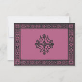 Gothic Black Burgundy Medieval Until Death Wedding RSVP Kaartje (Achterkant)