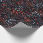 Gothic Black Cat & Dark Flowers Pattern Cadeaupapier (Hoek)