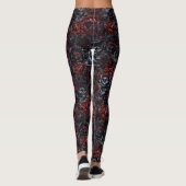 Gothic Black Cat & Dark Flowers Pattern Leggings (Achterkant)