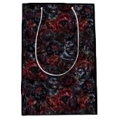 Gothic Black Cat & Dark Flowers Pattern Medium Cadeauzakje (Voorkant)