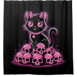 Gothic Black Cat Douchegordijn