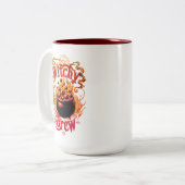 Gothic Black Cauldron Halloween Coffee Witch Brew Tweekleurige Koffiemok (Voorkant links)
