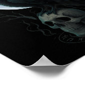 Gothic Black Crow F-caw-f Raven Schedel Maan Hallo Poster (Hoek)