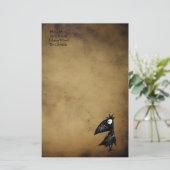 Gothic Black Crow-kantoorbenodigdheden Briefpapier (Staand voorkant)
