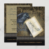Gothic Black Crow Medium Invitation Kaart (Voorkant / Achterkant)