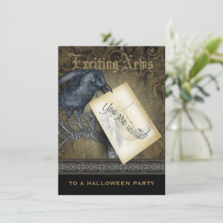 Gothic Black Crow Medium Invitation Kaart