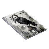 Gothic Black Crow Spooky Notitieboek (Rechterzijde)