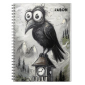 Gothic Black Crow Spooky Notitieboek (Voorkant)