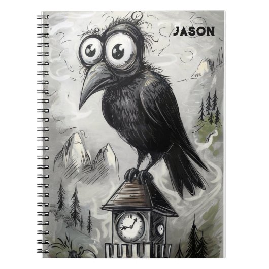 Gothic Black Crow Spooky Notitieboek (Voorkant)
