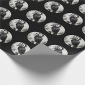 Gothic Black Crow & Tower Spooky Halloween Cadeaupapier (Hoek)