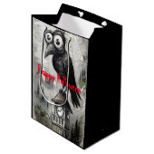 Gothic Black Crow & Tower Spooky Halloween Medium Cadeauzakje (Voorkant Gekanteld)