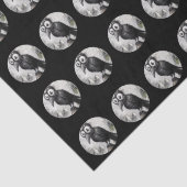 Gothic Black Crow & Tower Spooky Halloween Tissuepapier (Detail)
