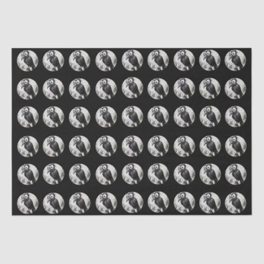 Gothic Black Crow & Tower Spooky Halloween Tissuepapier (Voorkant)