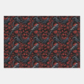 Gothic Black Crows and Red Roses  Inpakpapier Vel (Voorkant 2)