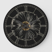 Gothic Black Daisy Grote Klok (Voorkant)