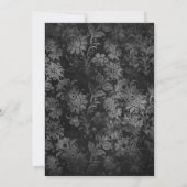 Gothic Black Damask Halloween Cocktail Party Kaart (Achterkant)