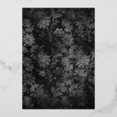 Gothic Black Damask Halloween Party Gold Folie Uitnodiging (Achterkant)