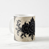 Gothic Black Damask Koffiemok (Voorkant links)