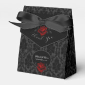 Gothic Black Damask Rose Wedding Bedankdoosjes (Voorkant Zijde)