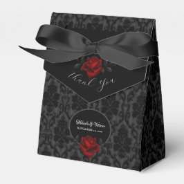 Gothic Black Damask Rose Wedding Bedankdoosjes
