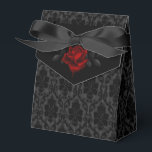 Gothic Black Damask Rose Wedding Bedankdoosjes<br><div class="desc">The Design features grey and black damask and a red,  bloody rose.  It's perfect for couples looking for an unconventional and unique Gothic wedding.</div>