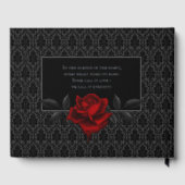 Gothic Black Damask Rose Wedding Gastenboek (Achterkant)