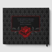 Gothic Black Damask Rose Wedding Gastenboek (Achterkant)