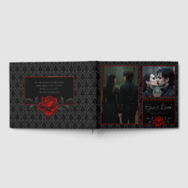 Gothic Black Damask Rose Wedding Gastenboek