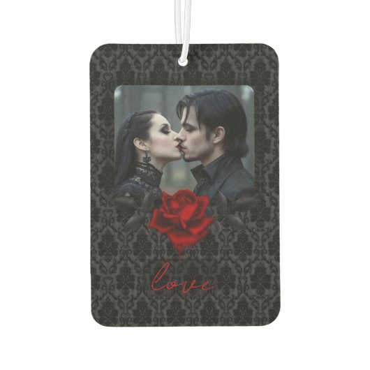 Gothic Black Damask Rose Wedding Luchtverfrisser (Achterkant)