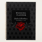 Gothic Black Damask Rose Wedding Planner (Voorkant)
