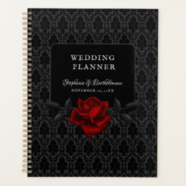 Gothic Black Damask Rose Wedding Planner