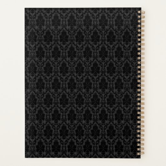 Gothic Black Damask Rose Wedding Planner (Achterkant)