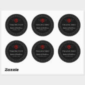 Gothic Black Damask Rose Wedding Ronde Sticker (Vel)
