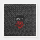 Gothic Black Damask Rose Wedding Servet (Voorkant)