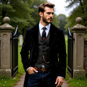 Gothic Black Damask Rose Wedding Stropdas