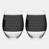 Gothic Black Damask Rose Wedding Wijnglas Zonder Voet (Links)